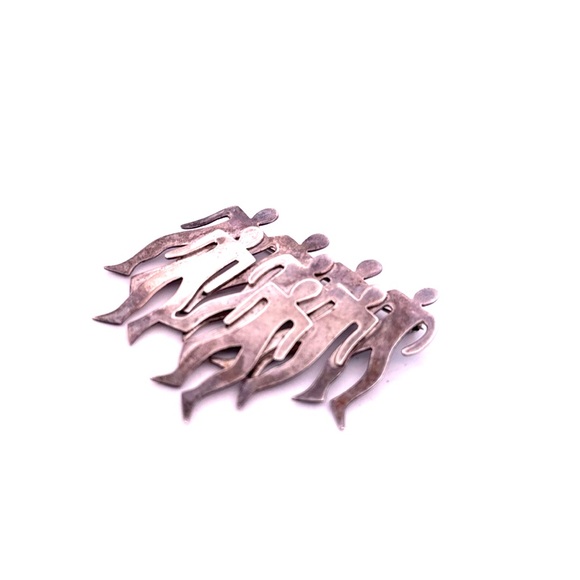 Vintage Mexico Sterling Silver TC-173 Eight Men Brooch / Pin - Picture 6 of 8